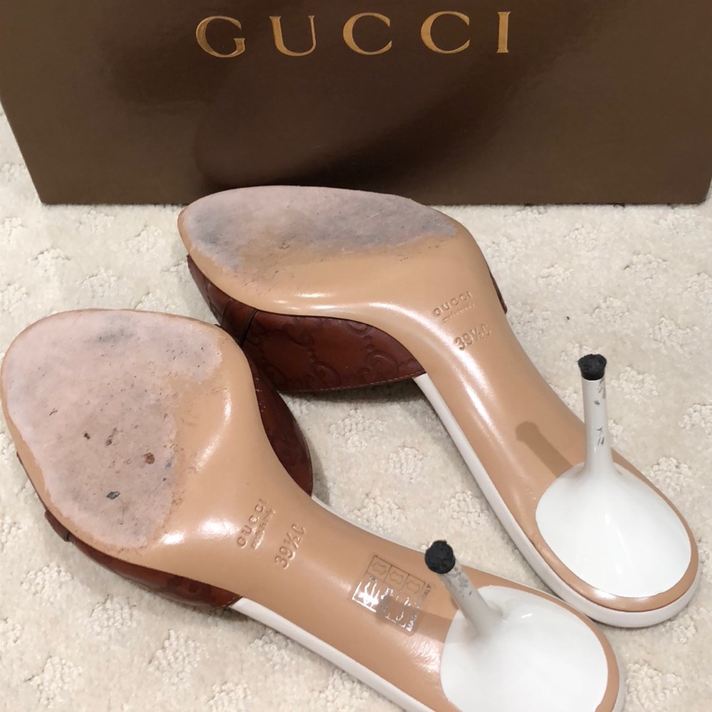 GUCCI peeptoe Guccissima mule w/ horse bit detail - Picture 6 of 10